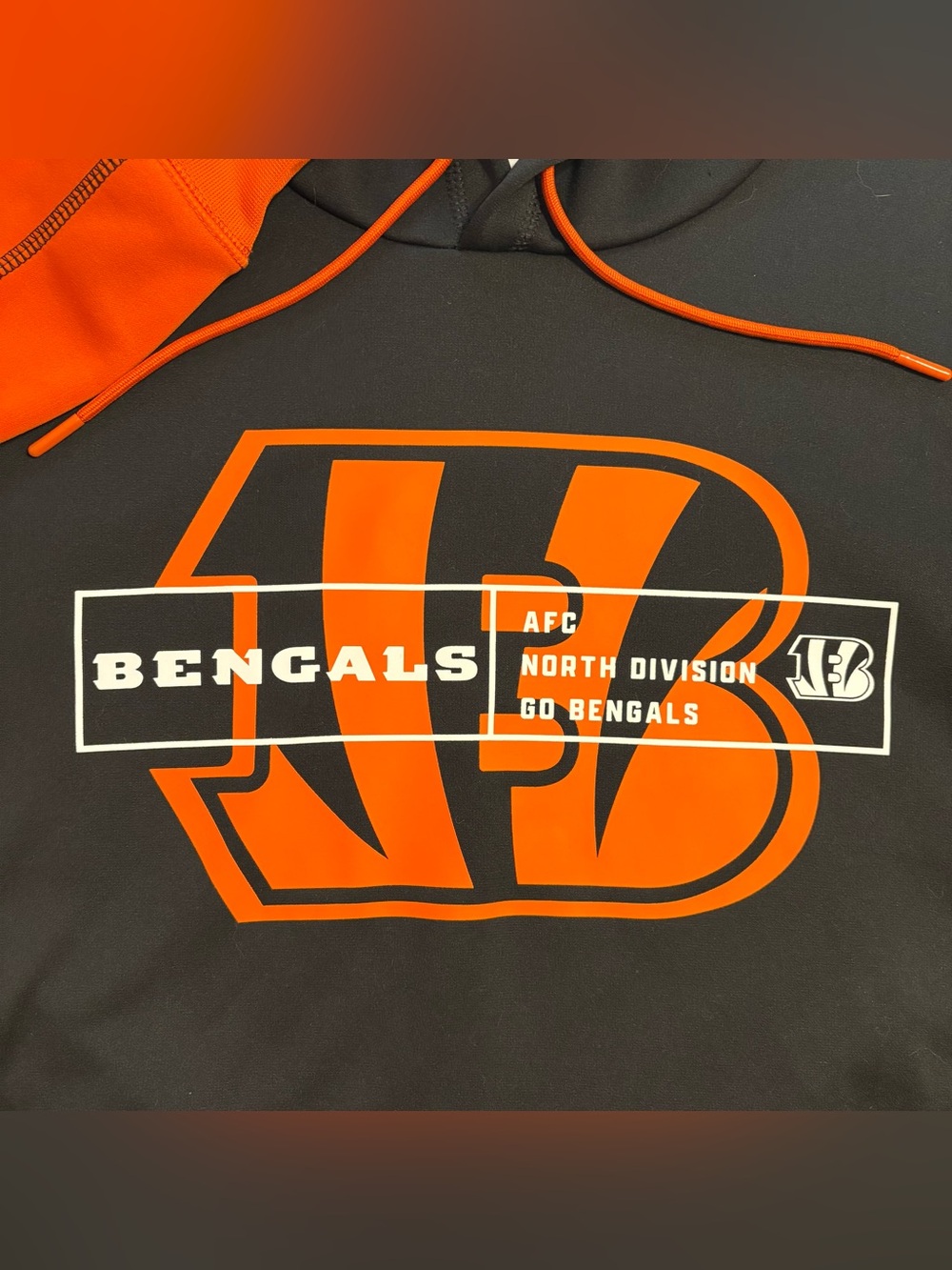 Nike Cincinnati Bengals Color Block Fleece Performance Pullover Hoodie size S - Picture 4 of 12
